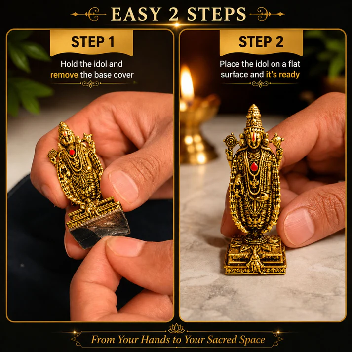 Gold Plated Lord Venkateswara Idol